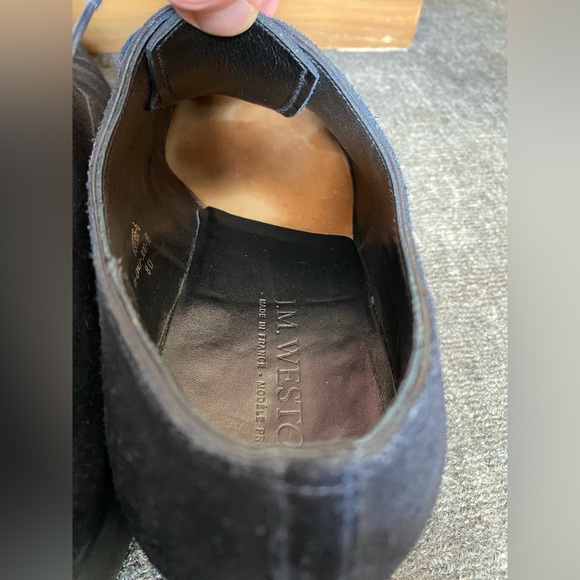 J.M. Weston 300 Navy Suede Oxfords Men’s Sz 8UK. - Picture 7 of 14